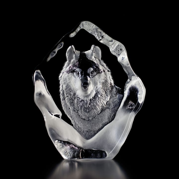Wildlife glasskulptur - varg - Målerås glasbruk