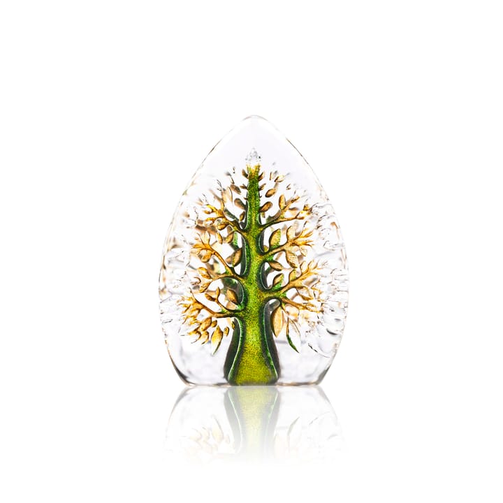 Yggdrasil glasskulptur grön-gul - Mini - Målerås glasbruk