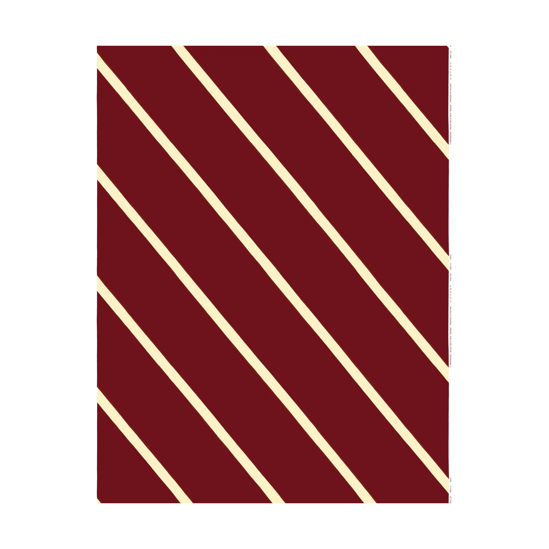 Basso bomullstyg, Wine red-creme Marimekko