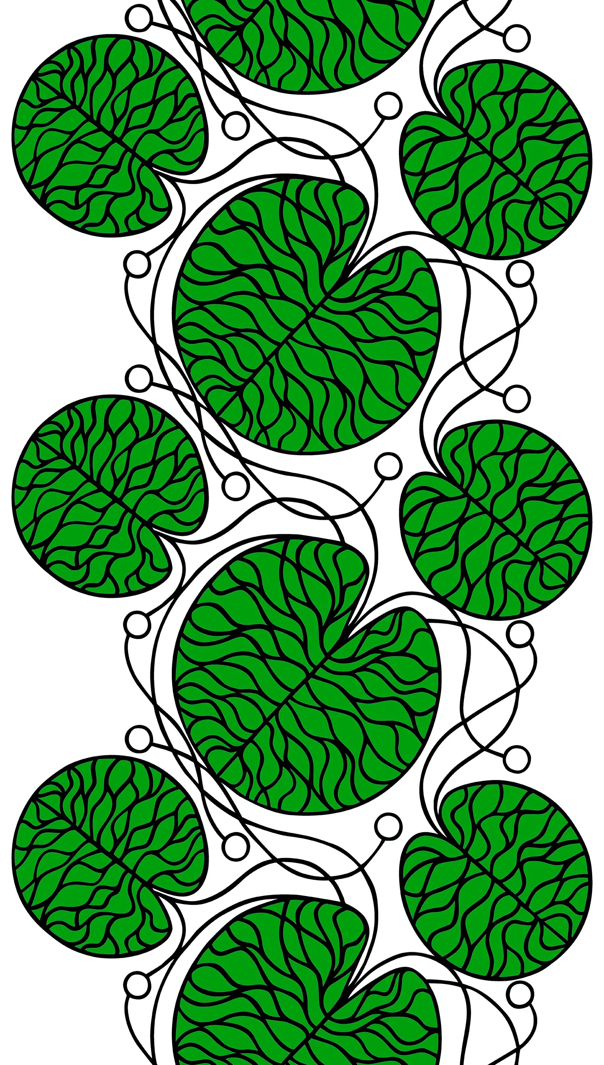 Bottna grönt tyg, grön Marimekko