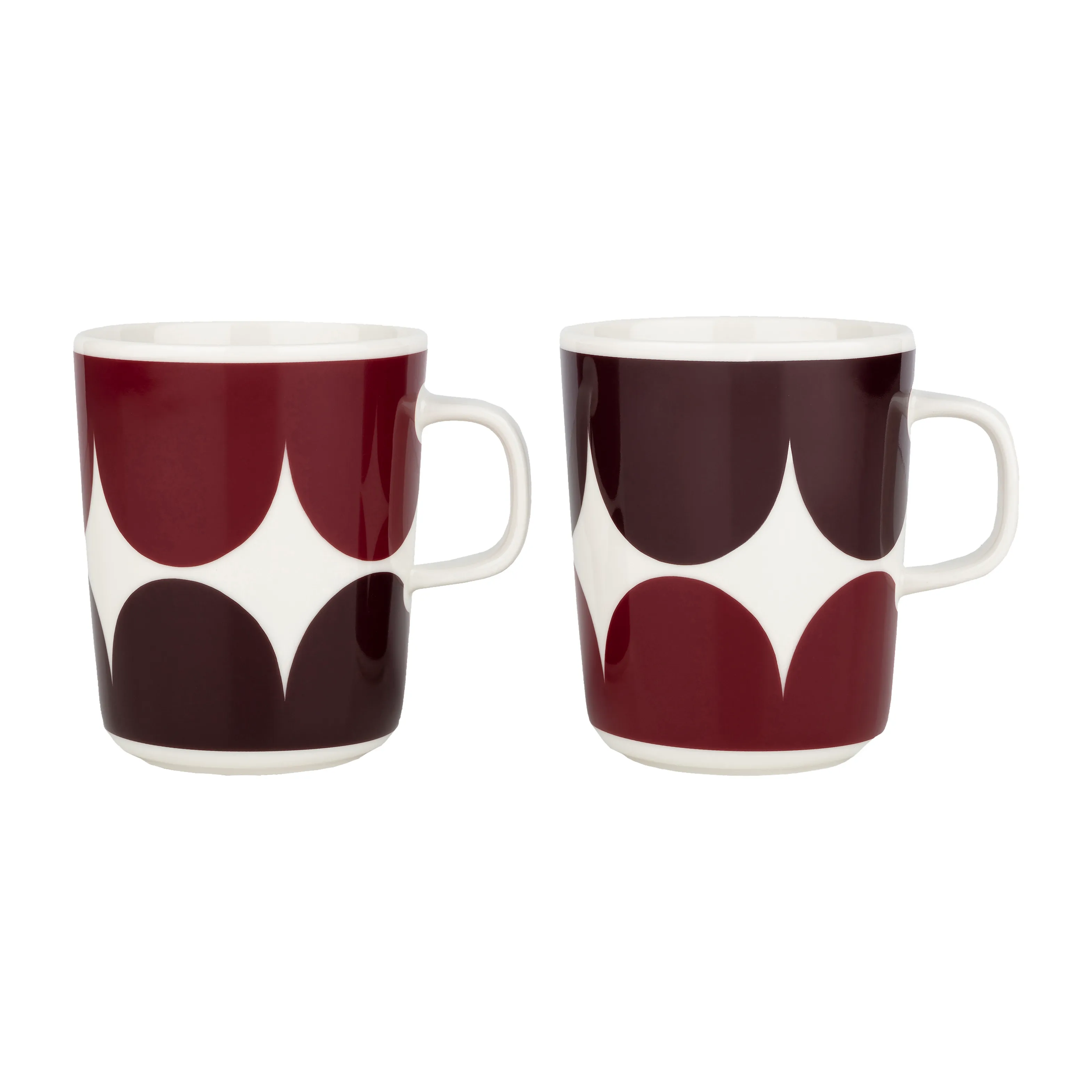 Härkä mugg 25 cl 2-pack, white-dark wine-dark red
