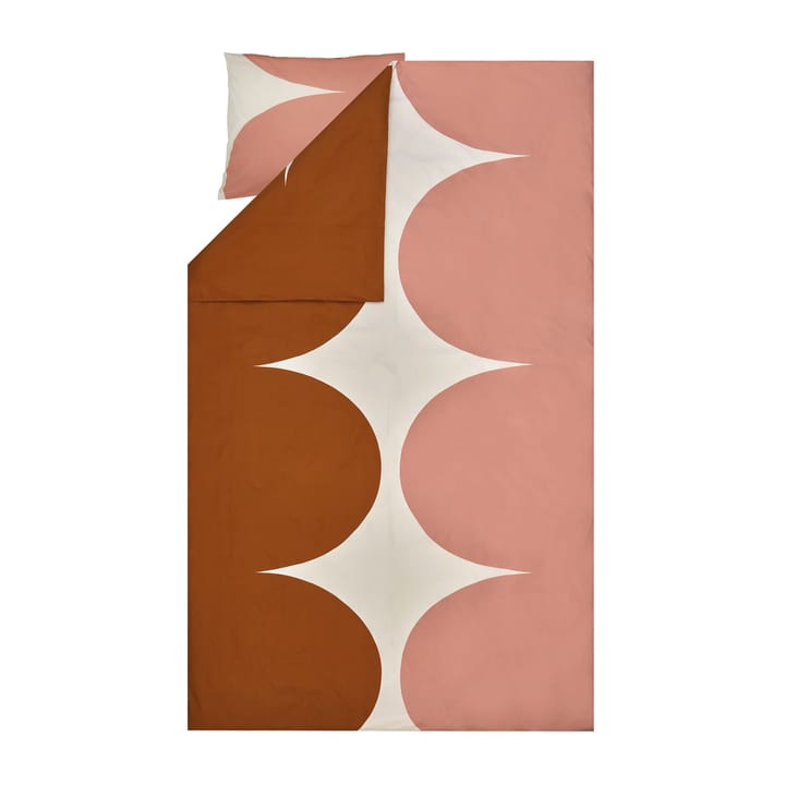 Härkä påslakan 150x210 cm - White-brown- rose - Marimekko