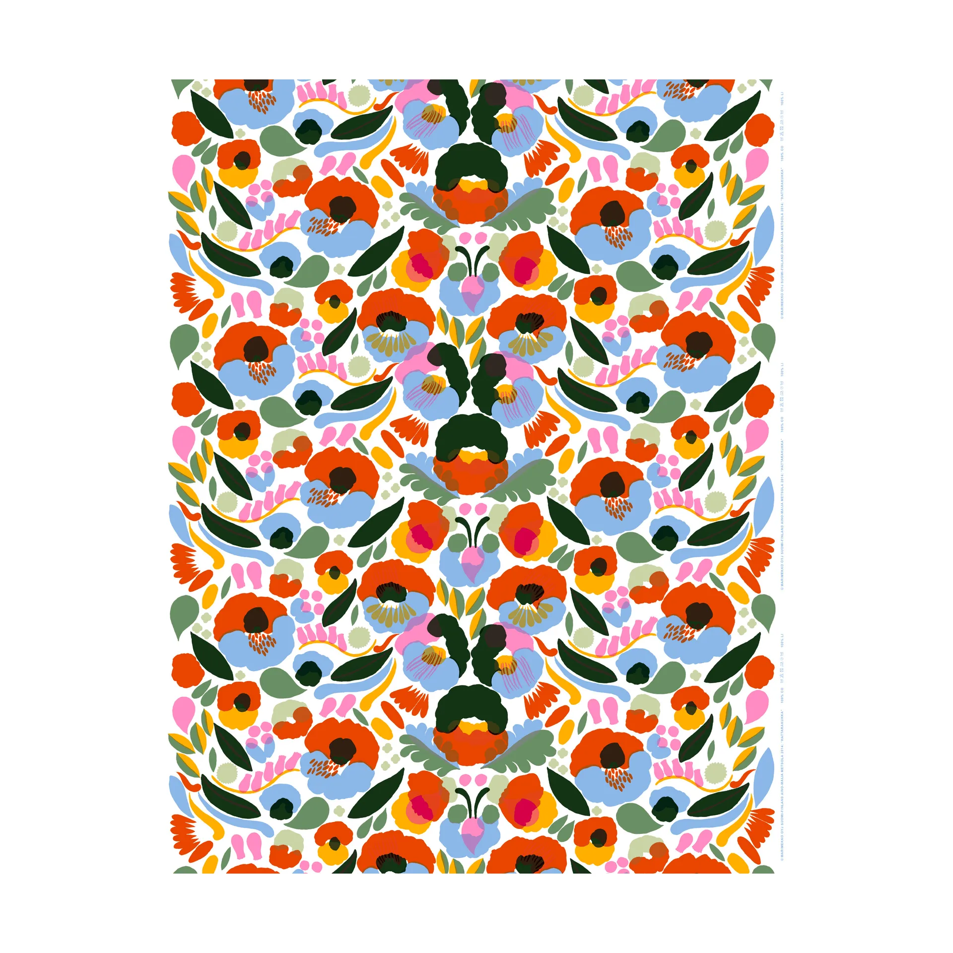 Hattarakukka vaxduk, Röd Marimekko