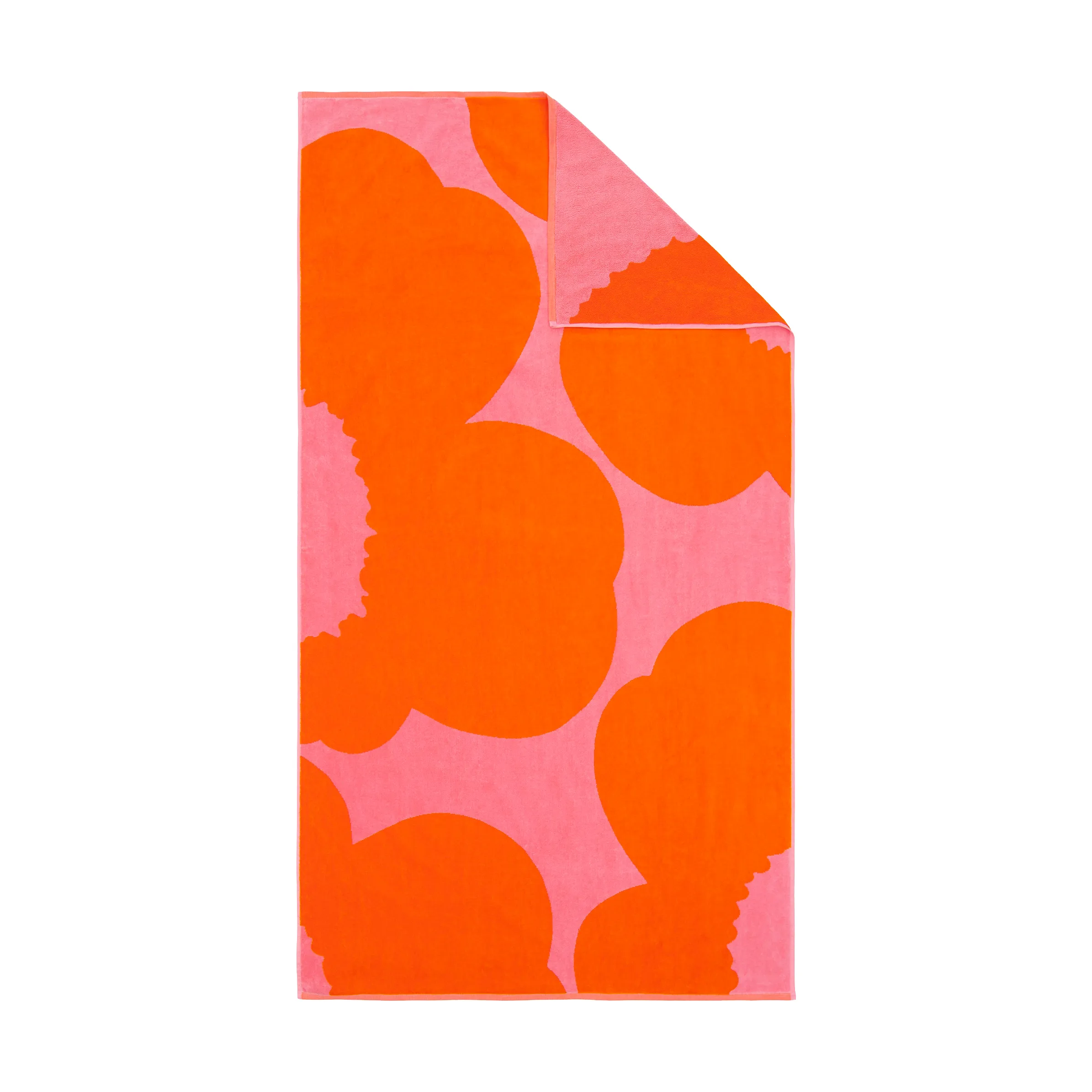 Iso Unikko badhandduk, Pink-orange red, 100x180 cm