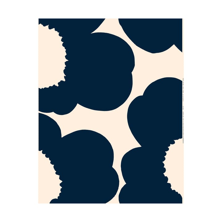 Iso Unikko tyg bomullssatin - Cotton-dark navy - Marimekko