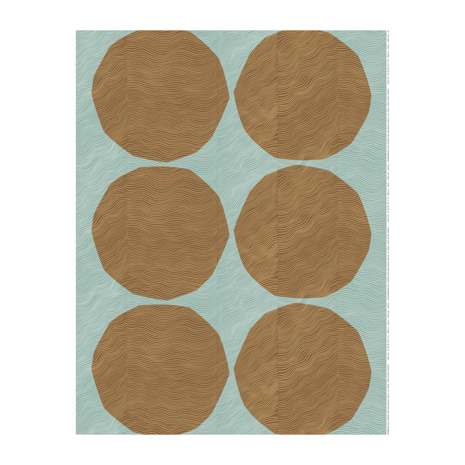 Isot Kivet Näkki tyg, Grågrön-brun Marimekko