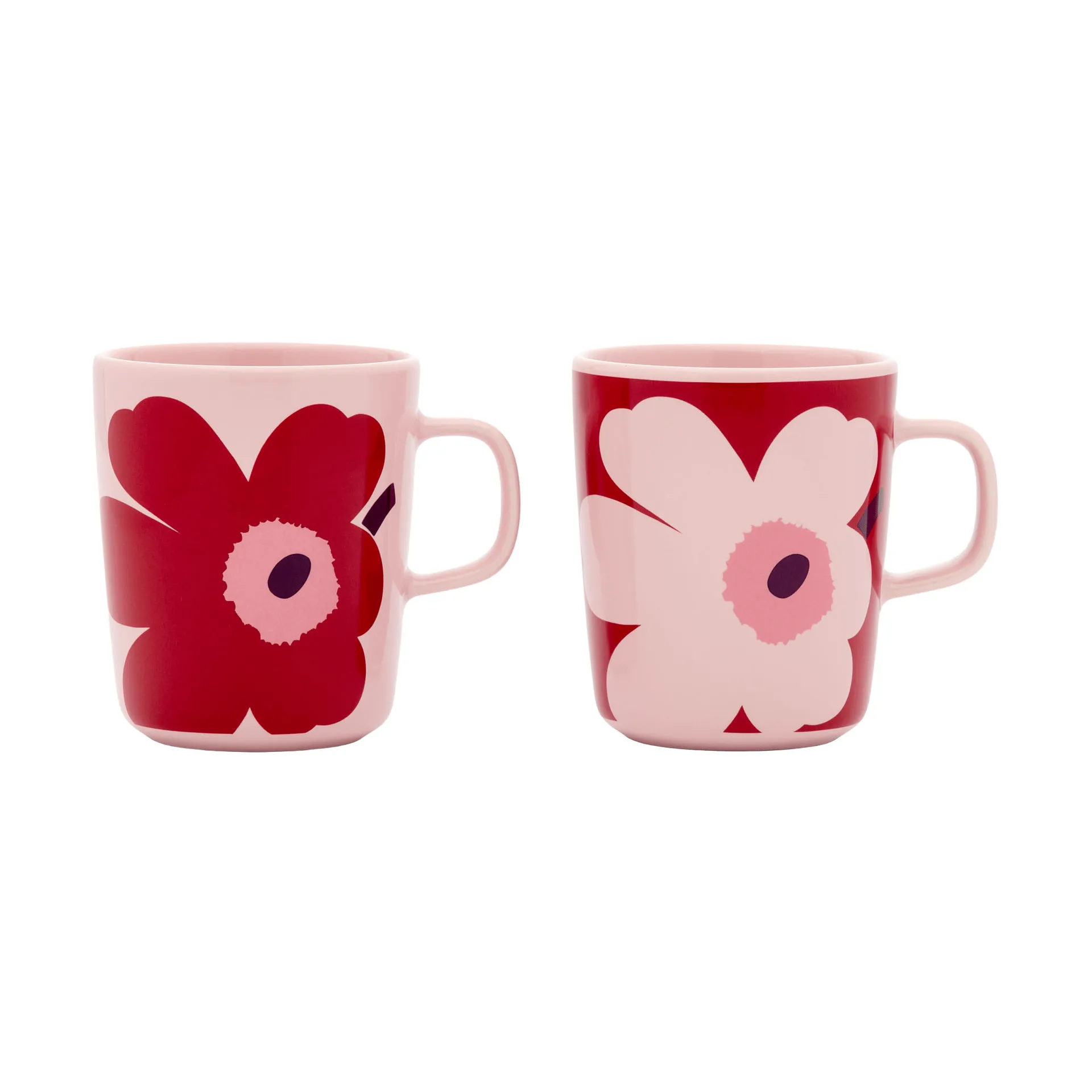 Juhla Unikko mugg 25 cl 2-pack, Pink-cranberry-plum Marimekko