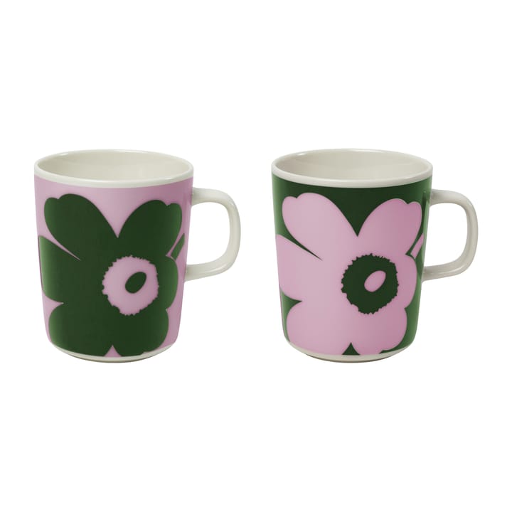 Juhla Unikko mugg 25 cl 2-pack - Rosa-grön - Marimekko