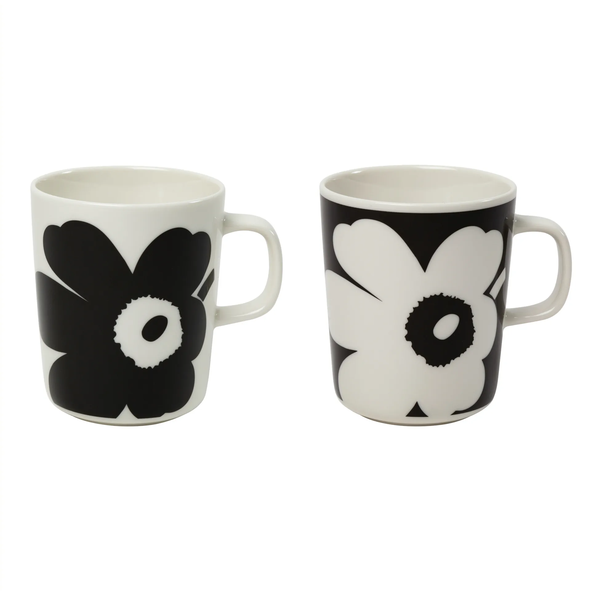 Juhla Unikko mugg 25 cl 2-pack, Svart-vit Marimekko