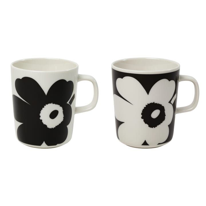 Juhla Unikko mugg 25 cl 2-pack, Svart-vit Marimekko