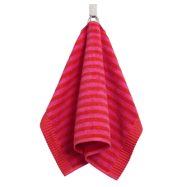 Kaksi Raitaa handduk röd, gästhandduk Marimekko