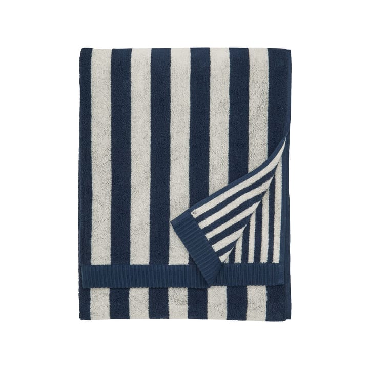 Kaksi Raitaa - sand/dark blue, 70x150cm, badhandduk - Marimekko