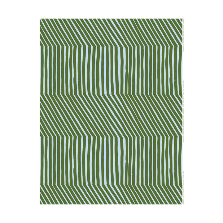 Kalasääski bomullstyg, Forest green-light blue Marimekko