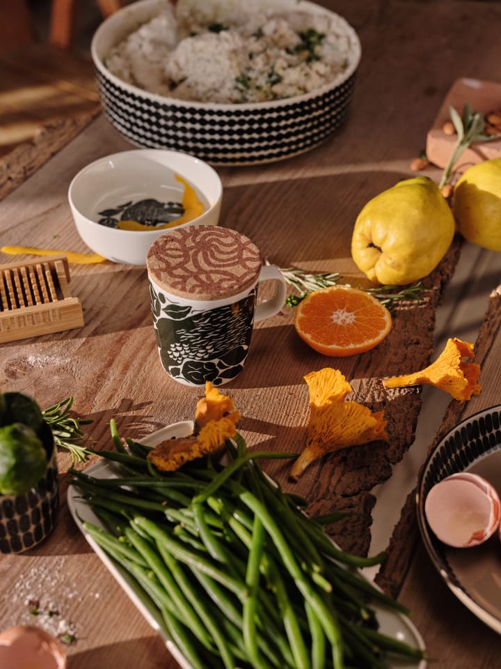 Karhuemo skål 4 dl, Vit-mörkgrön Marimekko