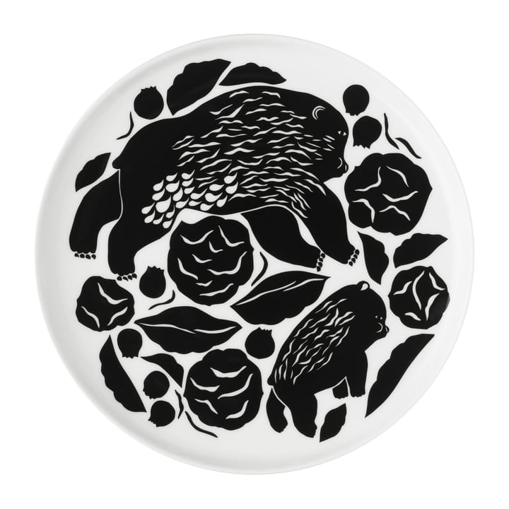 Karhuemo tallrik Ø20 cm, Vit-mörkgrön Marimekko
