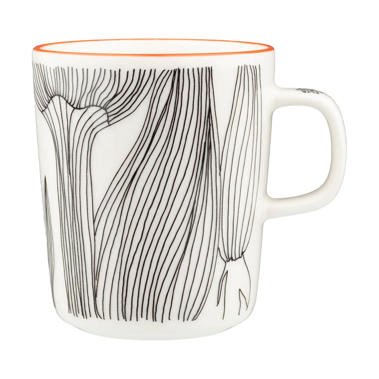 Kukat Puhkeavat mugg 25 cl, White-black-orange Marimekko