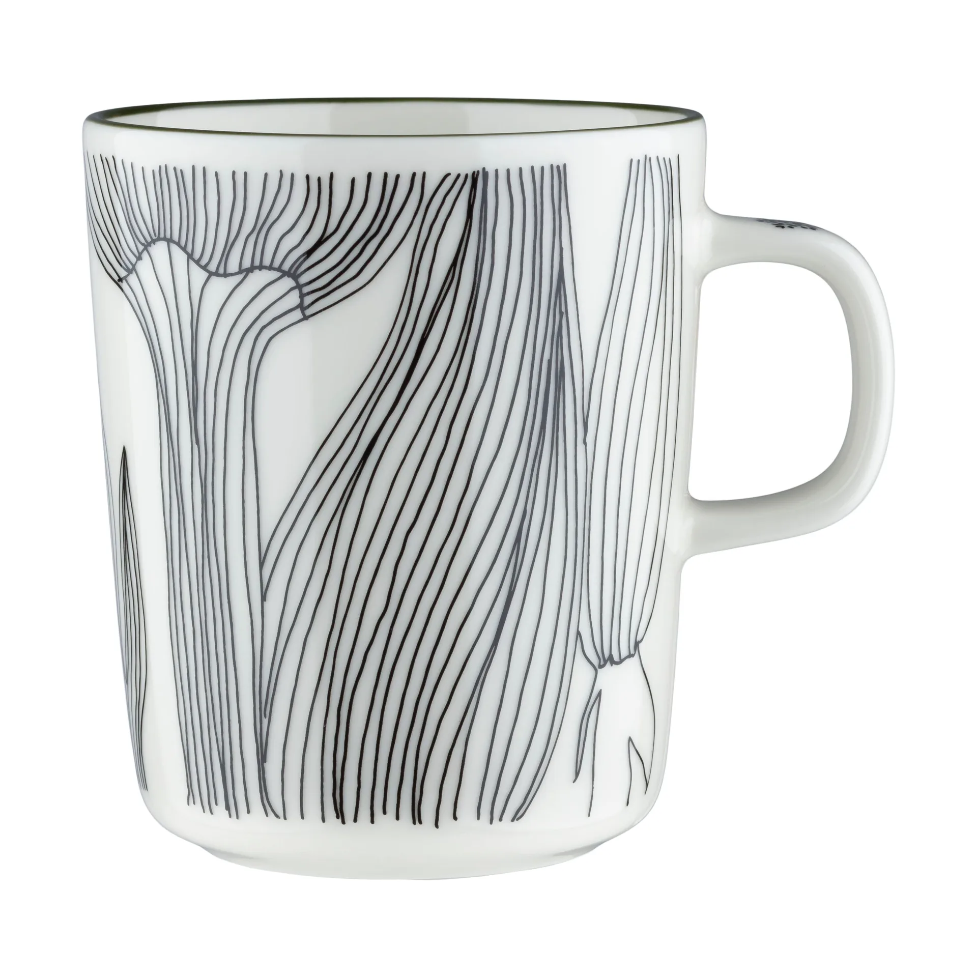 Kukat Puhkeavat mugg 25 cl, White-forest green-black Marimekko