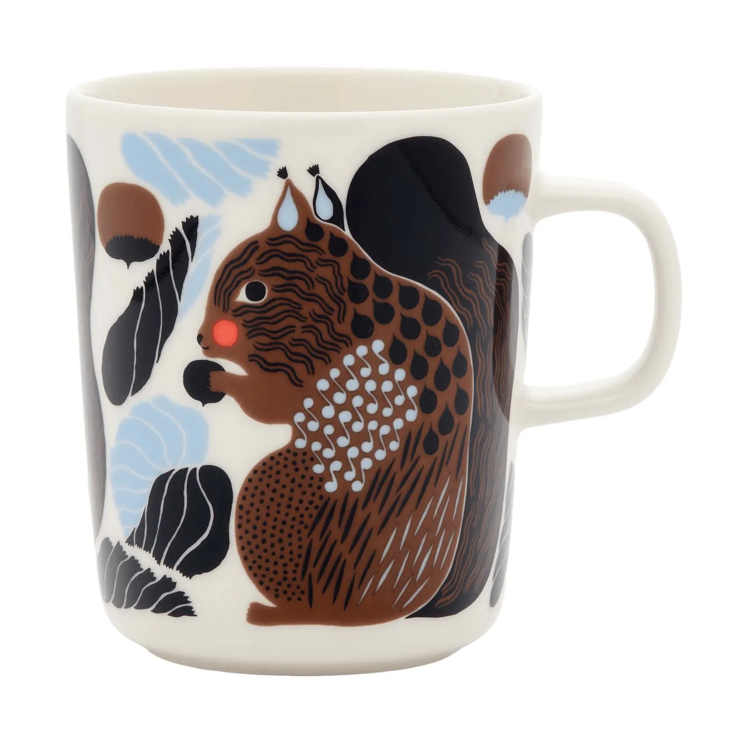Kurre mugg 25 cl, White-brown-black-light blue Marimekko