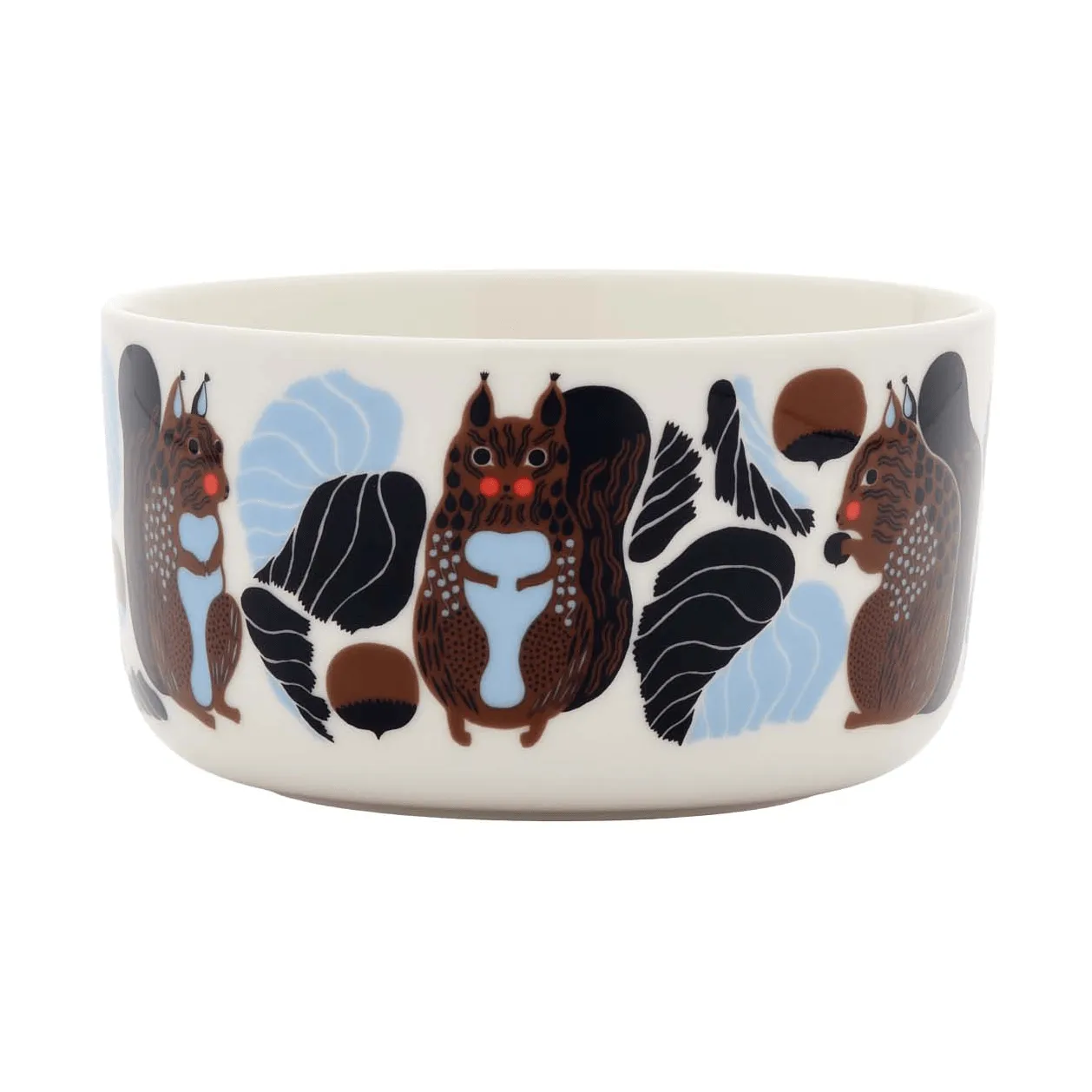 Kurre skål 5 dl, White-brown-black-light blue Marimekko