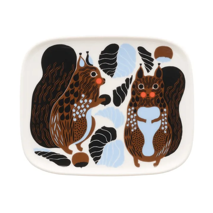 Kurre tallrik - White-brown-black-light blue - Marimekko