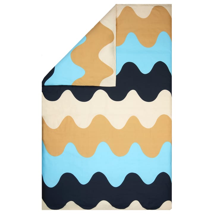 Lokki påslakan 150x210 cm - Beige-blå - Marimekko