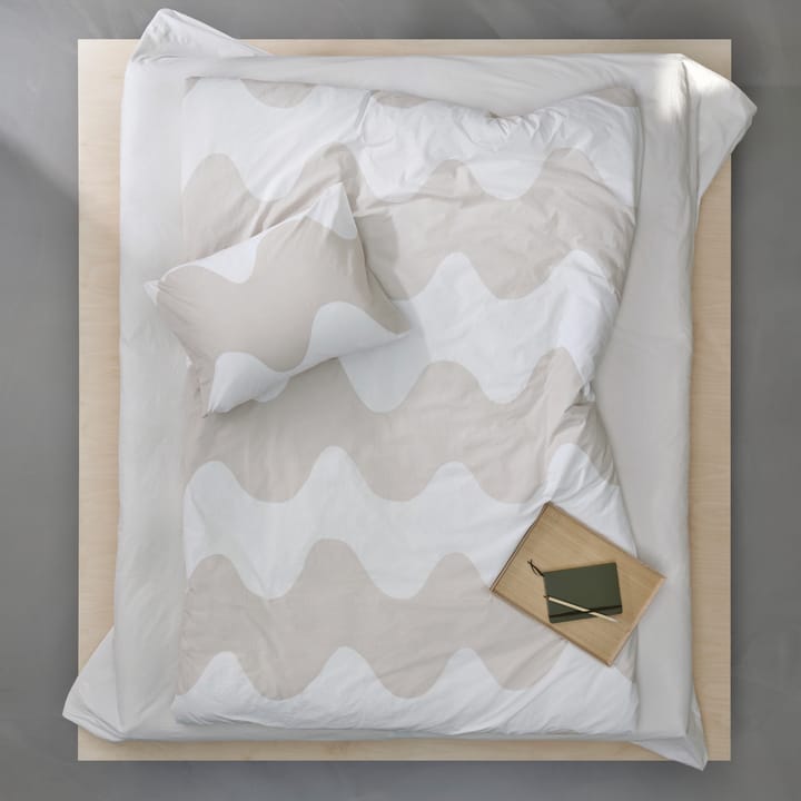Lokki påslakan 150x210 cm, Beige-vit Marimekko