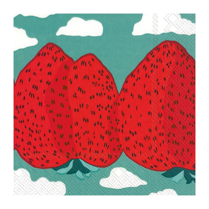 Mansikkavuoret servett 33x33 cm 20-pack - Röd - Marimekko