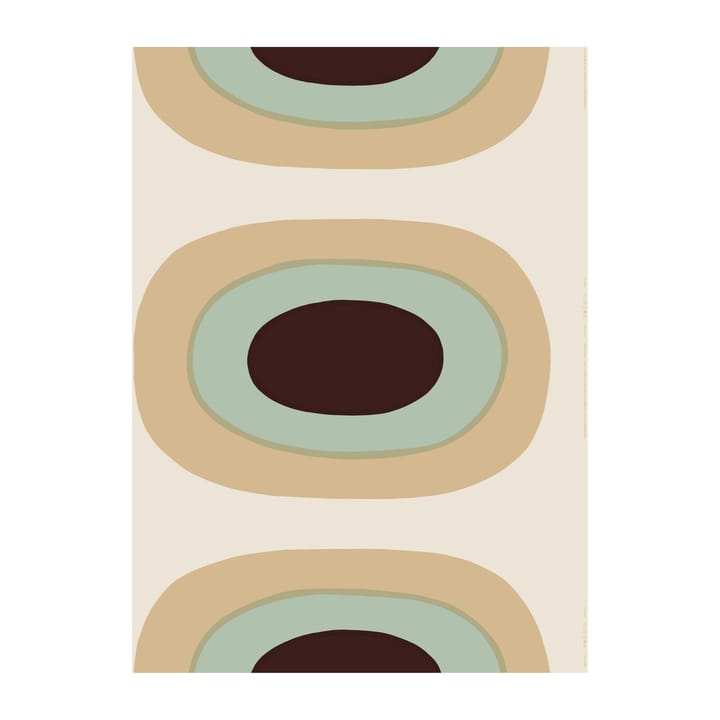 Melooni tyg bomull-linne - Beige-mint - Marimekko