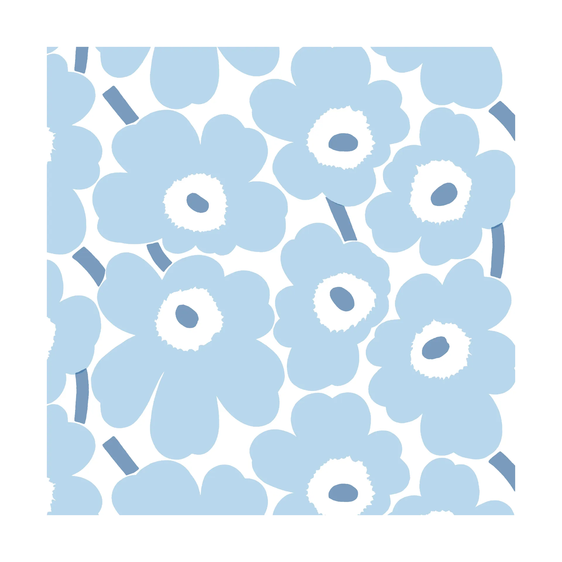 Mini Unikko servetter 20-pack, Light Blue-White Marimekko