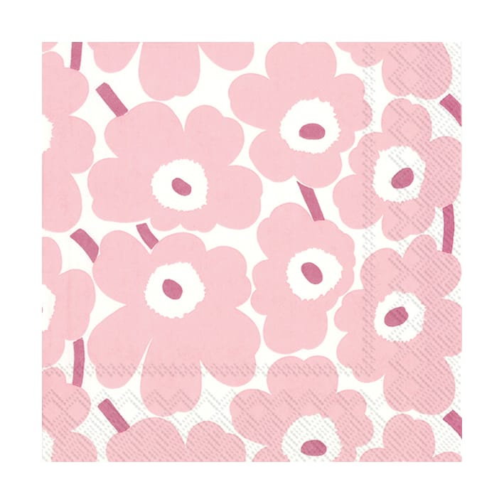 Mini Unikko servetter 20-pack - Light Rose - Marimekko