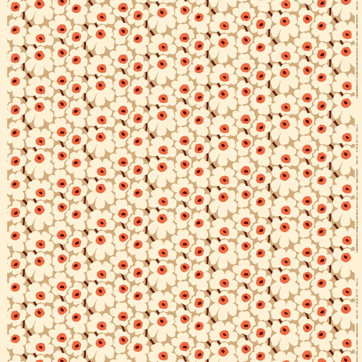 Mini Unikko tyg, Beige-orange Marimekko