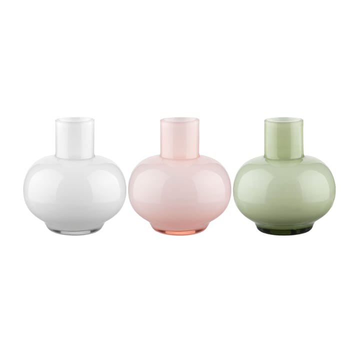 Mini vas 3 delar, Oliv-vit-rosa Marimekko