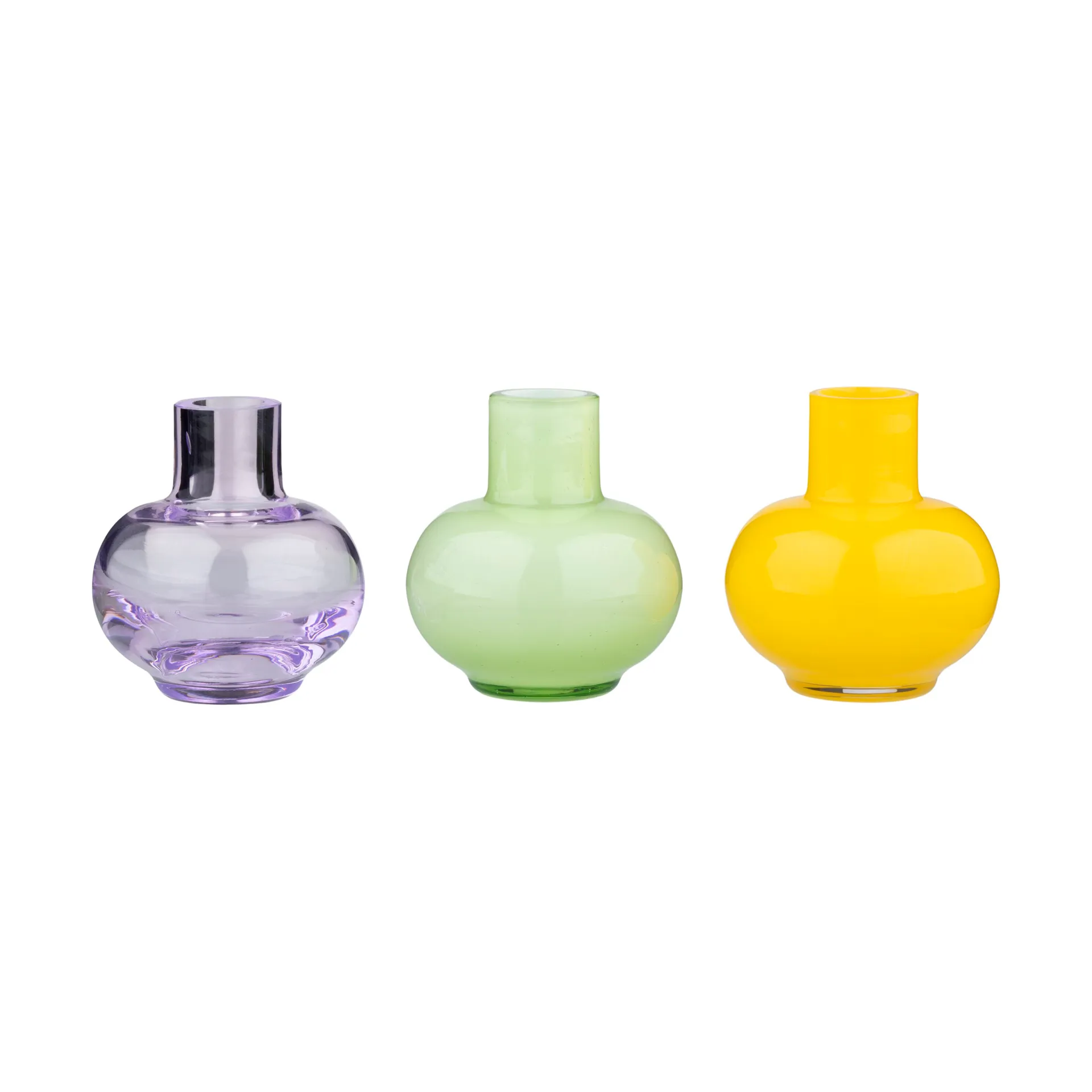 Mini vas 3 delar, Pale green-lemon-amethyst Marimekko
