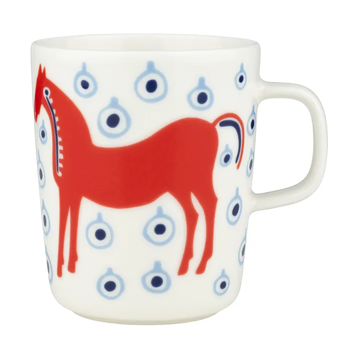 Musta Tamma mugg 25 cl - Off white-orange red-light blue - Marimekko