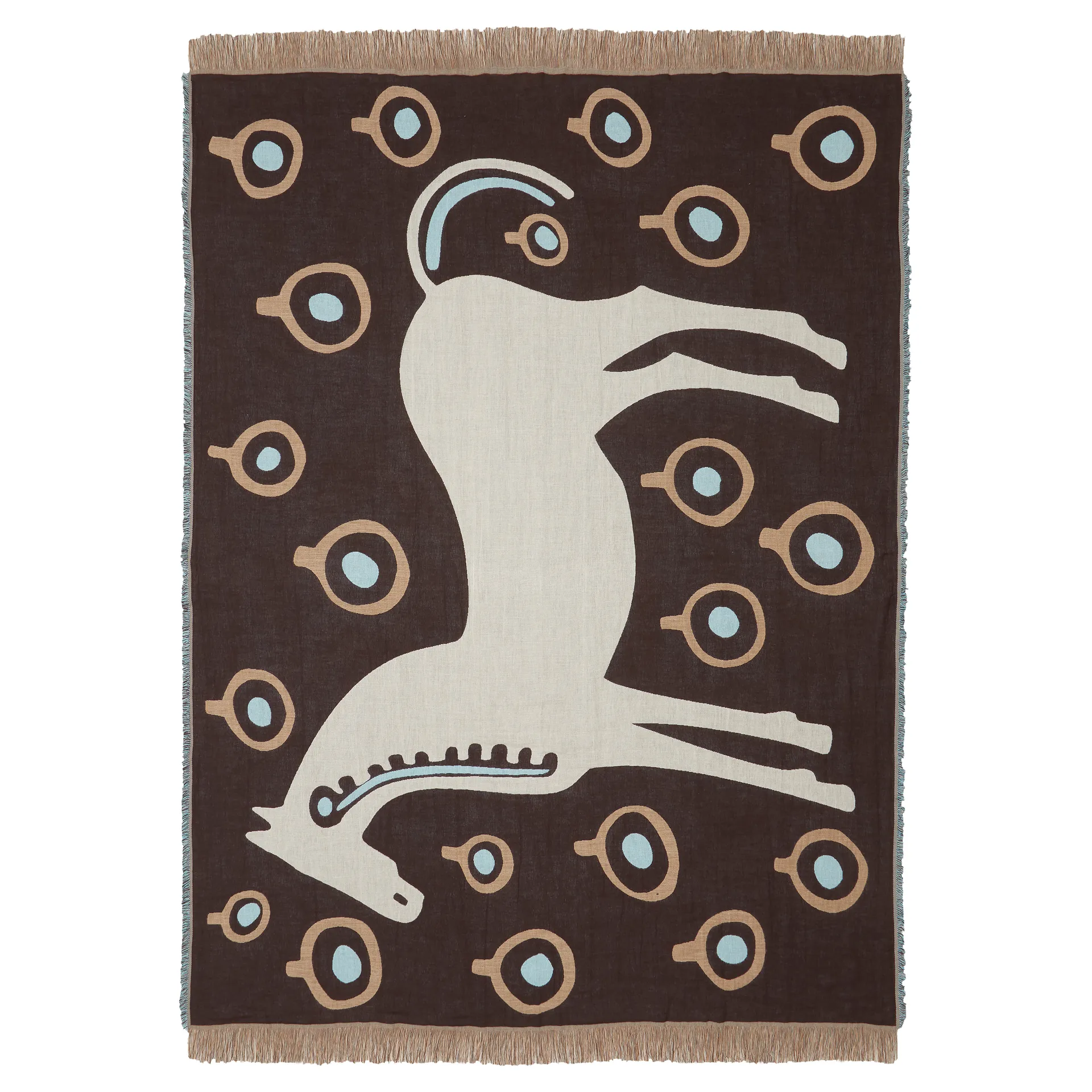 Musta Tamma pläd 130x180 cm, Brun-vit-blå Marimekko