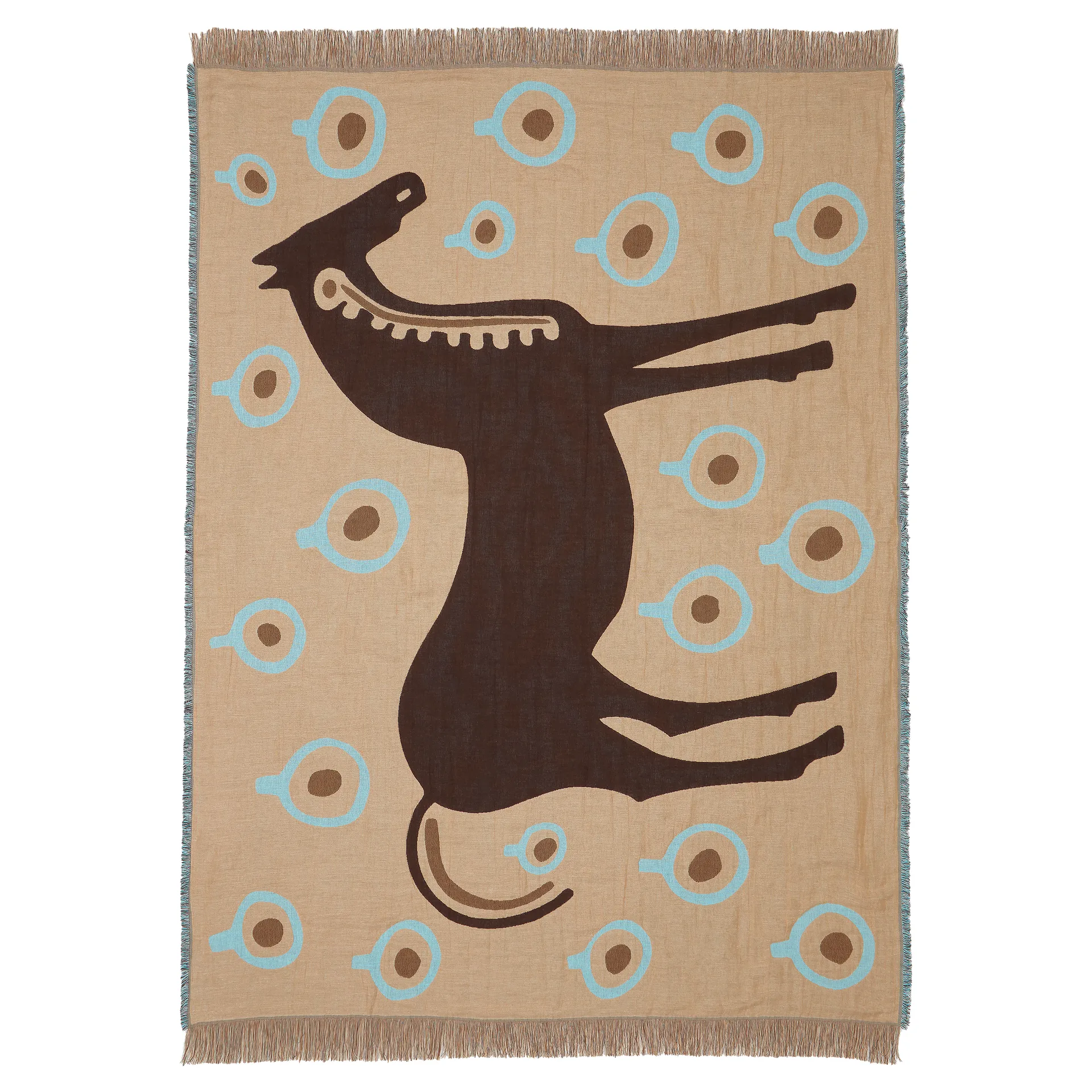 Musta Tamma pläd 130x180 cm, Brun-vit-blå Marimekko