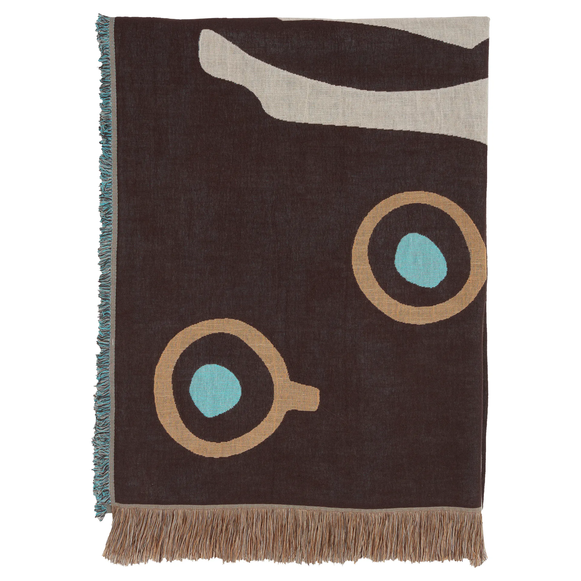 Musta Tamma pläd 130x180 cm, Brun-vit-blå Marimekko