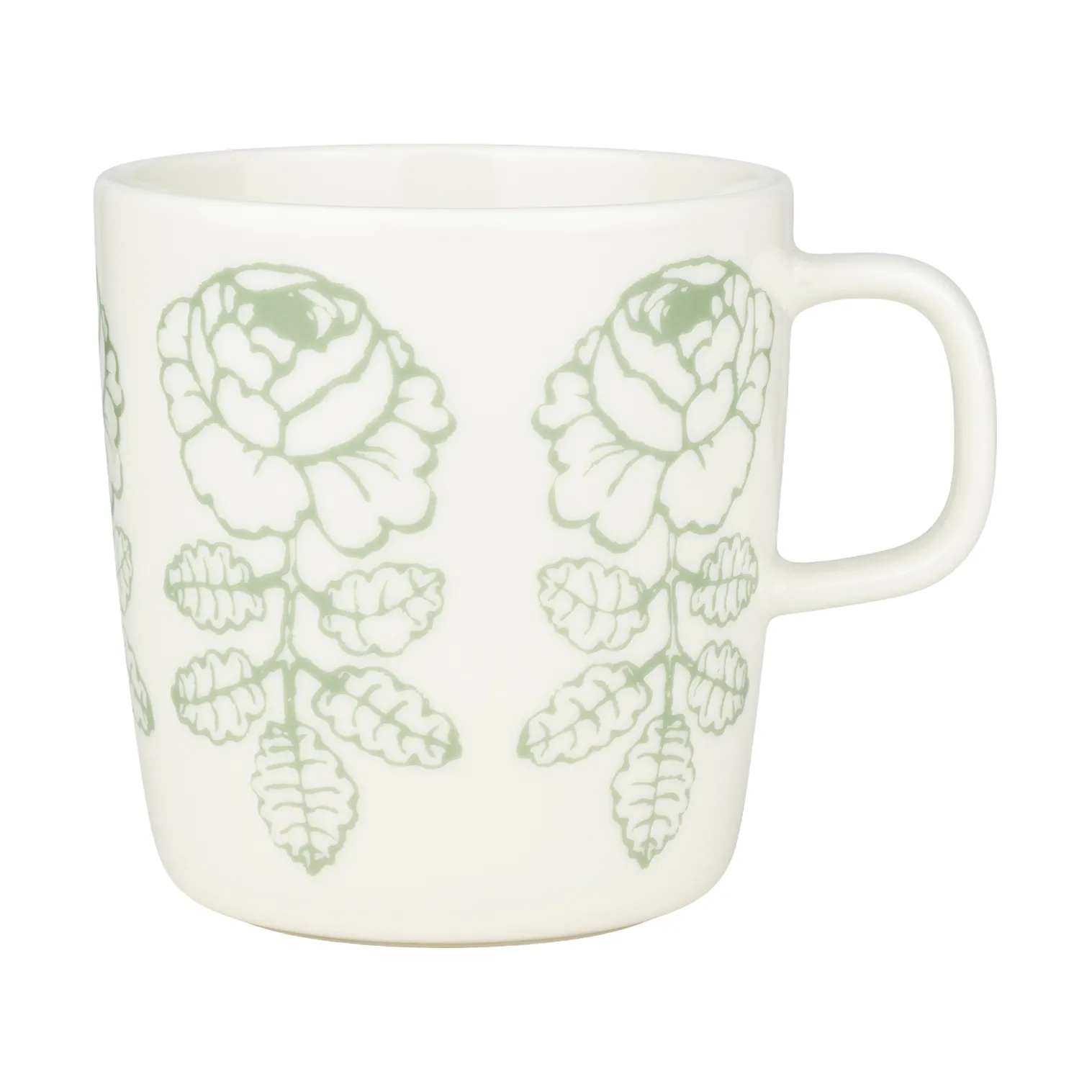 Oiva Vihkiruusu mugg, White, sage, 40 cl Marimekko