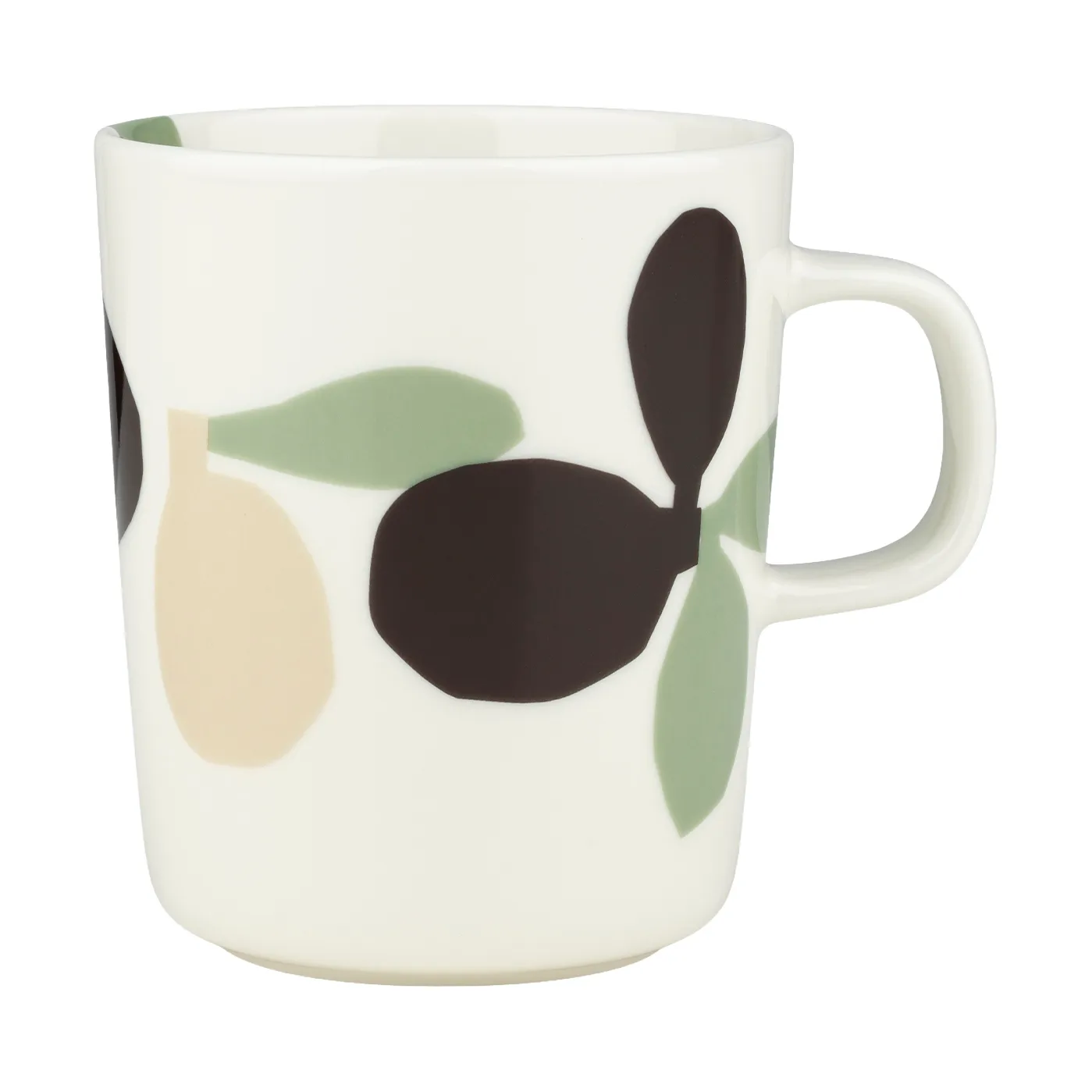 Omppo mugg, White, sage, black brown, linen, 2,5 dl Marimekko