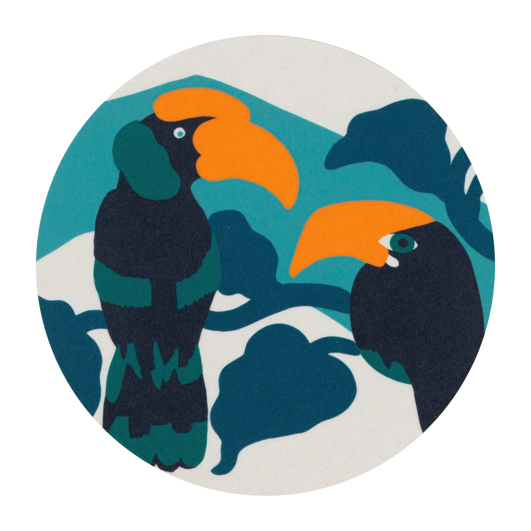 Pepe glasunderlägg 4-pack, Vit-turkos-orange Marimekko