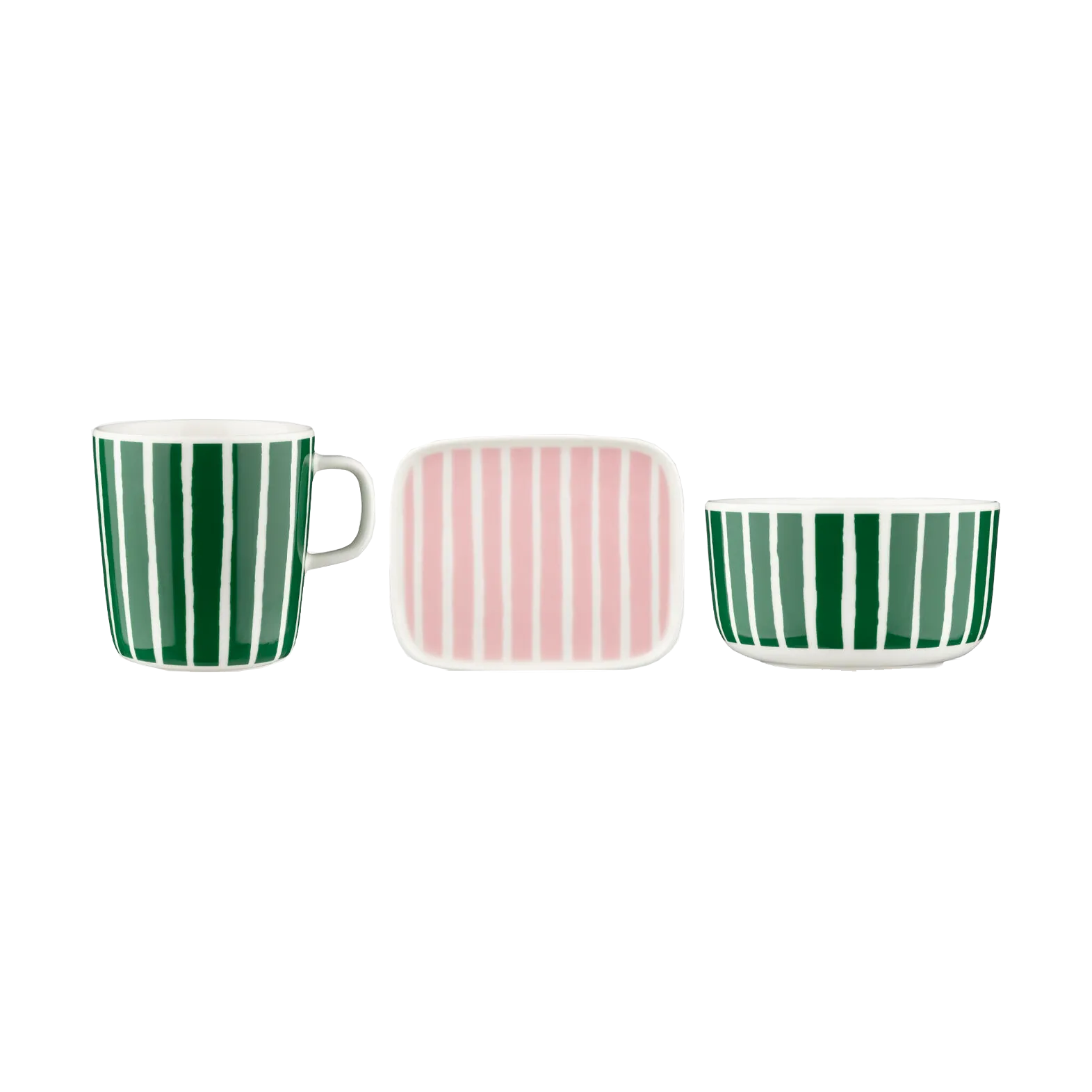Piccolo frukostset 3 delar, Green-pink Marimekko