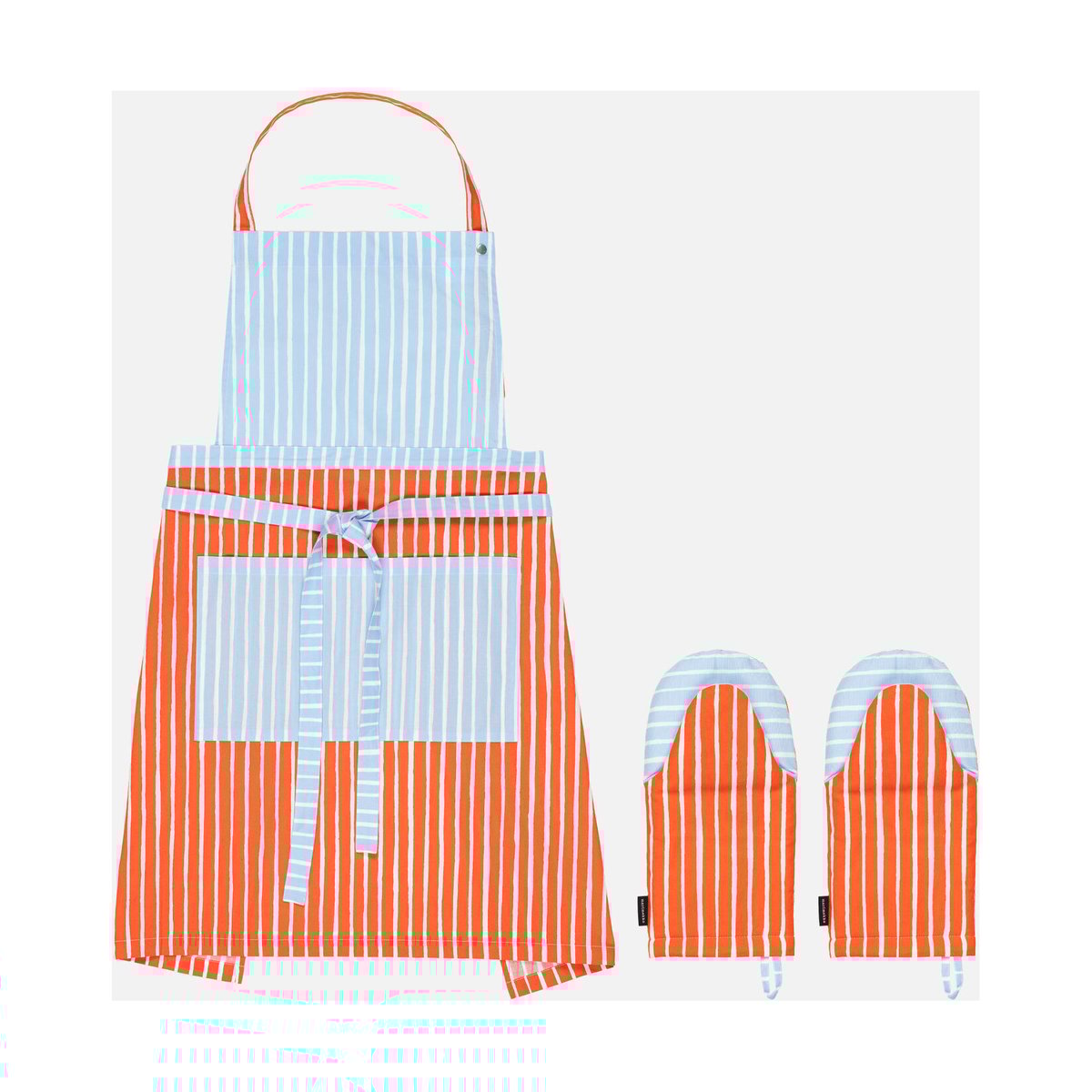 Marimekko Piccolo textilset 3 delar White-tomato red-light blue