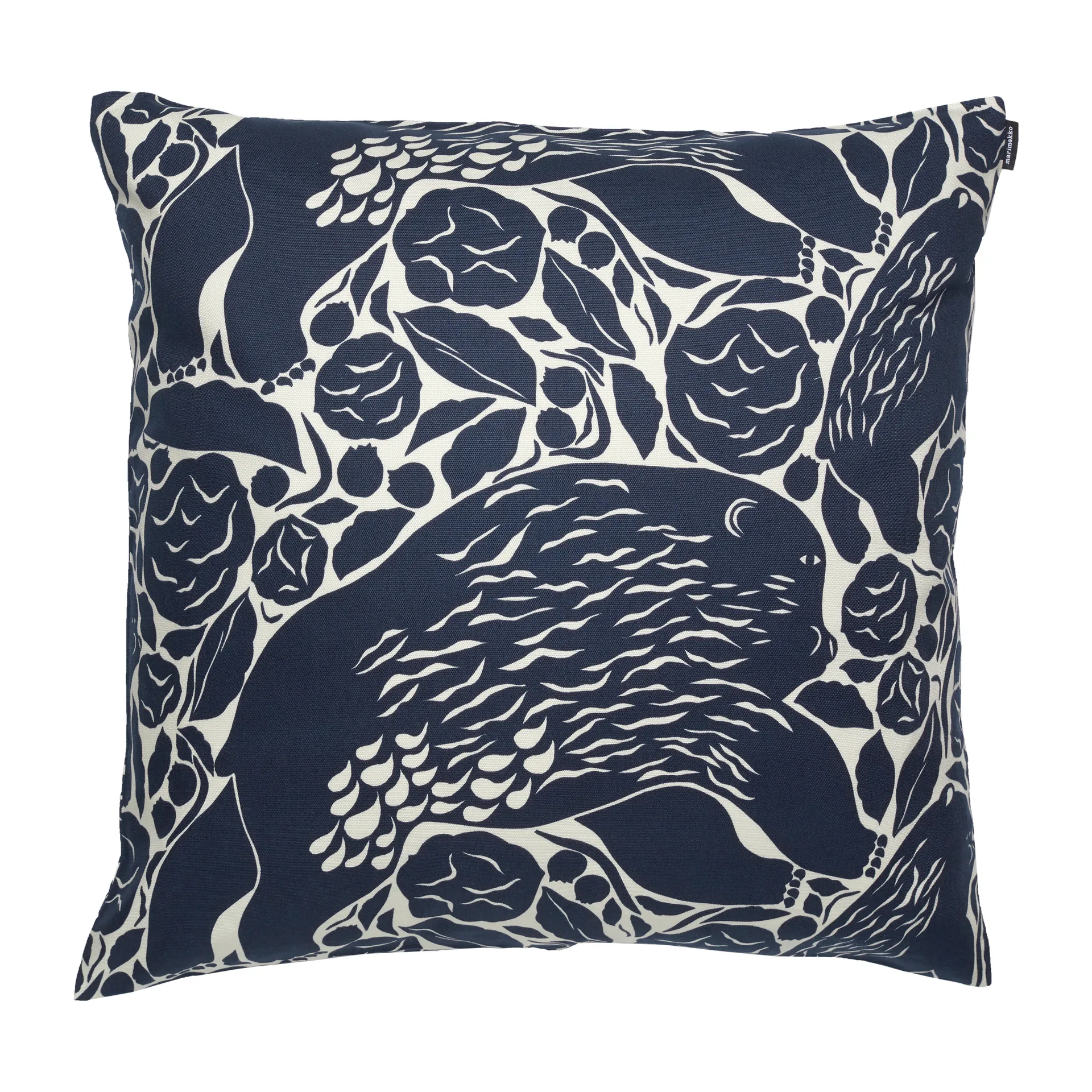 Pieni Karhuemo kuddfodral 50x50 cm, Ljus beige-mörkblå Marimekko