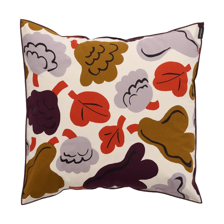 Pieni Kukasta Kukkaan kuddfodral - Hay-plum-bronze-terracotta, 50x50 cm - Marimekko