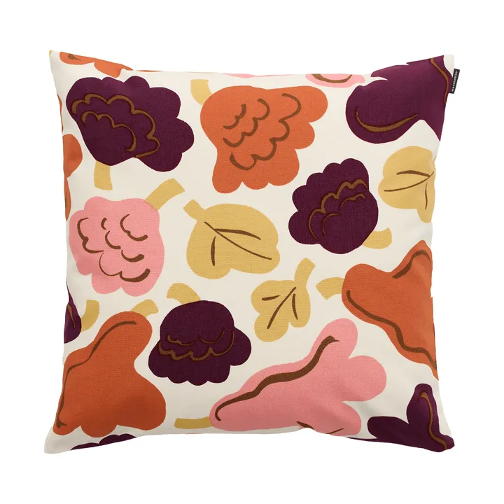 Pieni Kukasta Kukkaan kuddfodral - Off white-plum-pink-terracotta, 50x50 cm - Marimekko