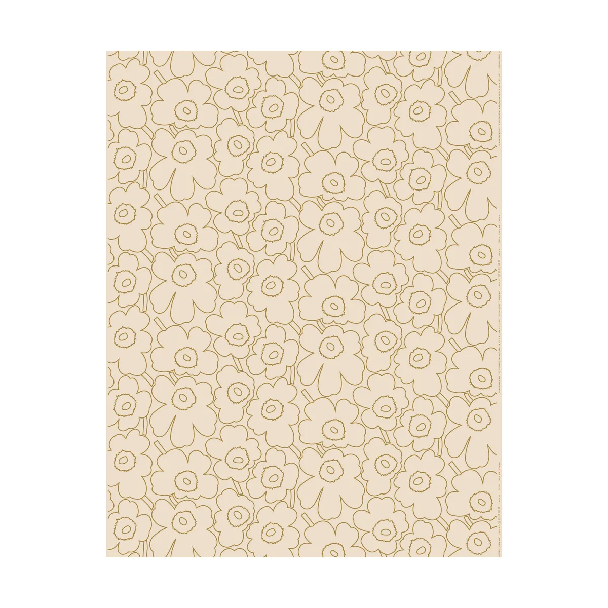 Marimekko Pieni Piirto Unikko tyg bomull-linne Linen-gold