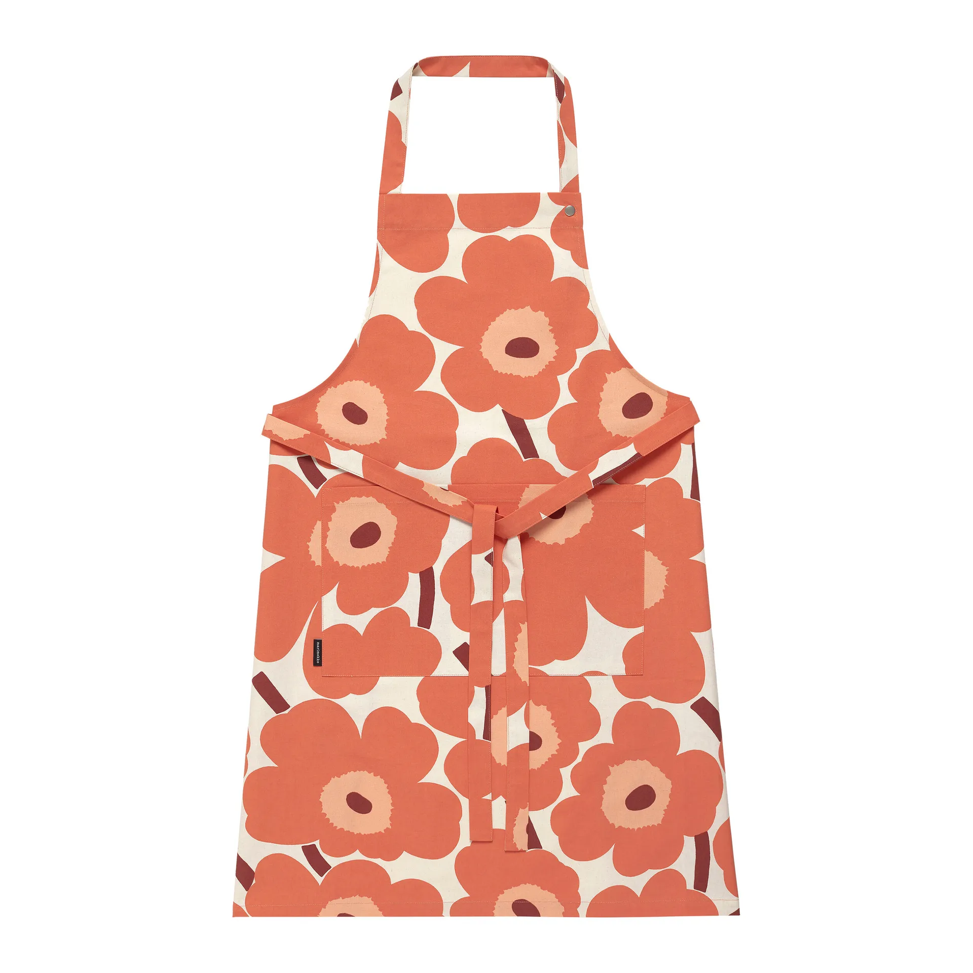 Pieni Unikko förkläde, Beige-orange-brun Marimekko