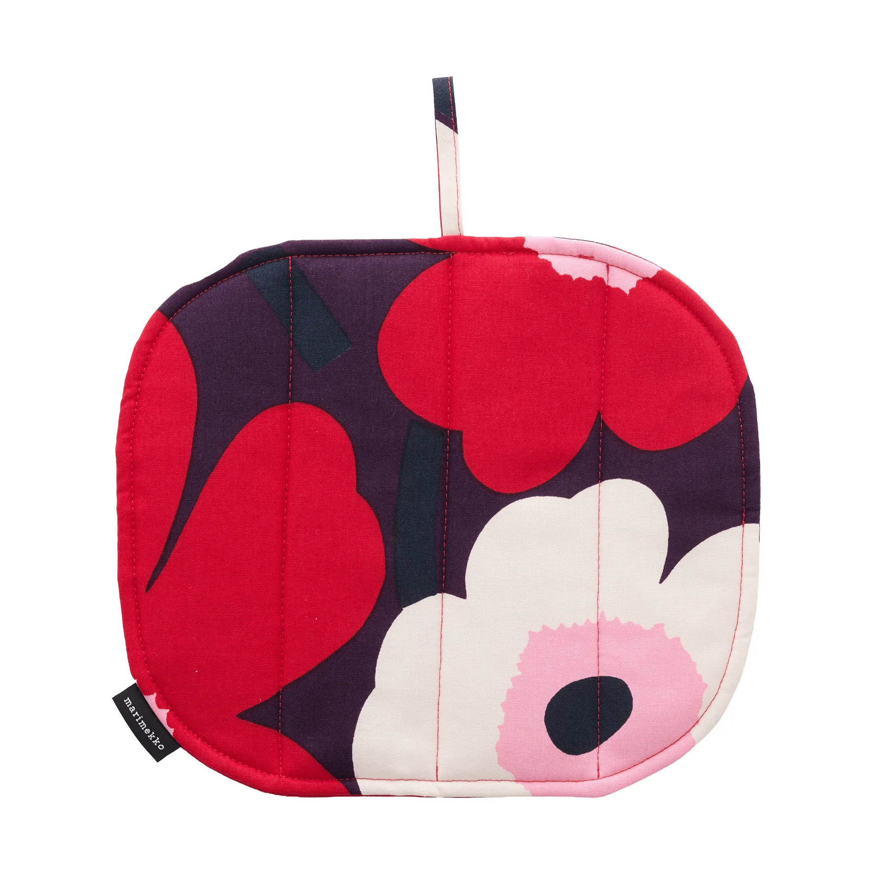 Pieni Unikko grytlapp 22x25 cm, Plum-cranberry-off white-rose Marimekko