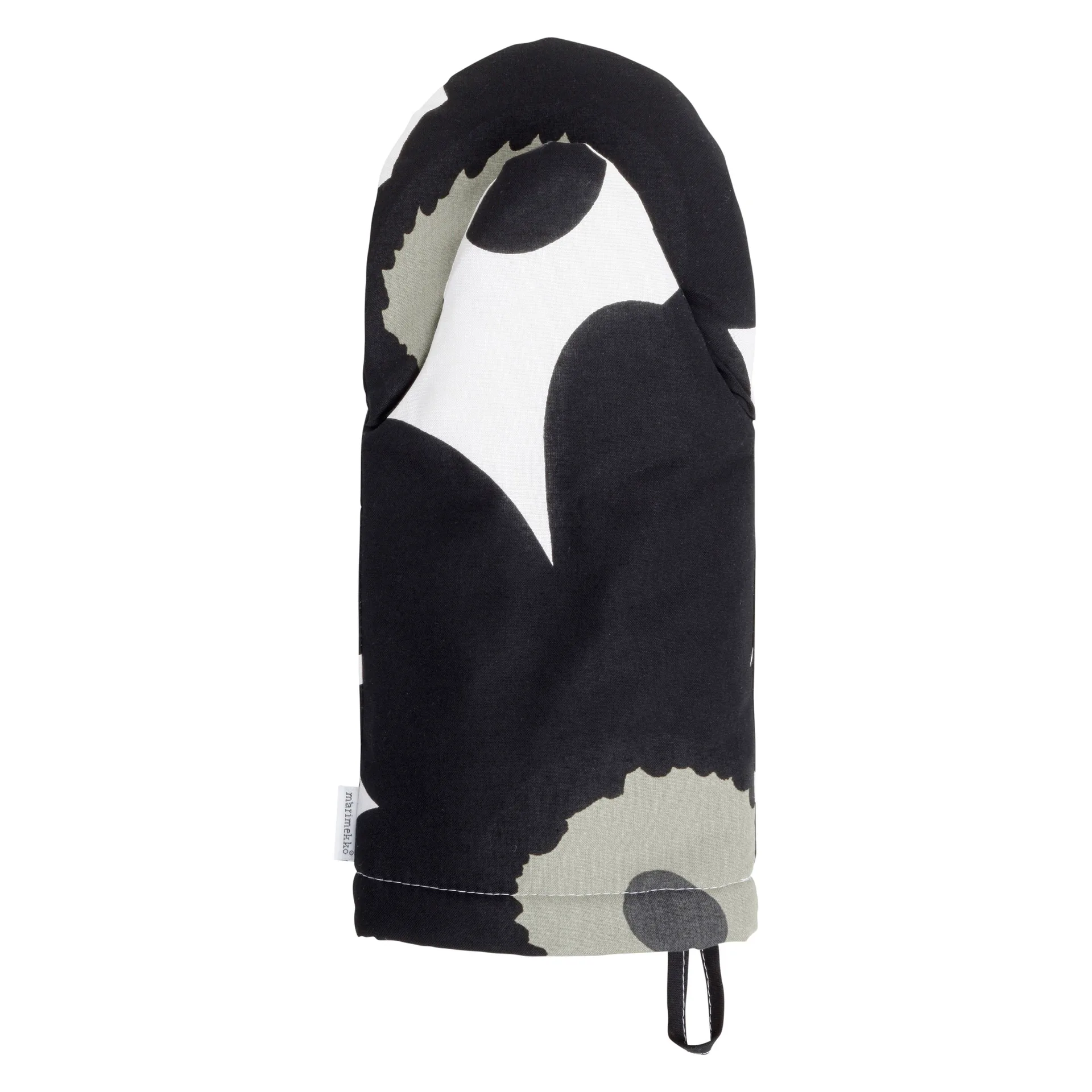 Pieni Unikko grytvante, Vit-svart-olive Marimekko