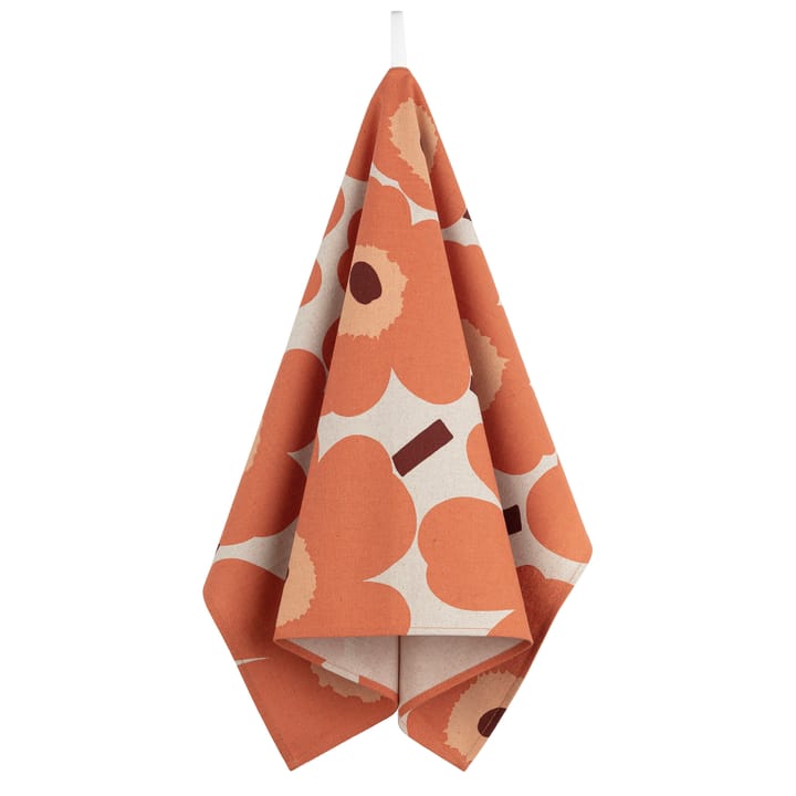 Pieni Unikko kökshandduk bomull-linne 47x70 cm, Beige-orange-brun Marimekko